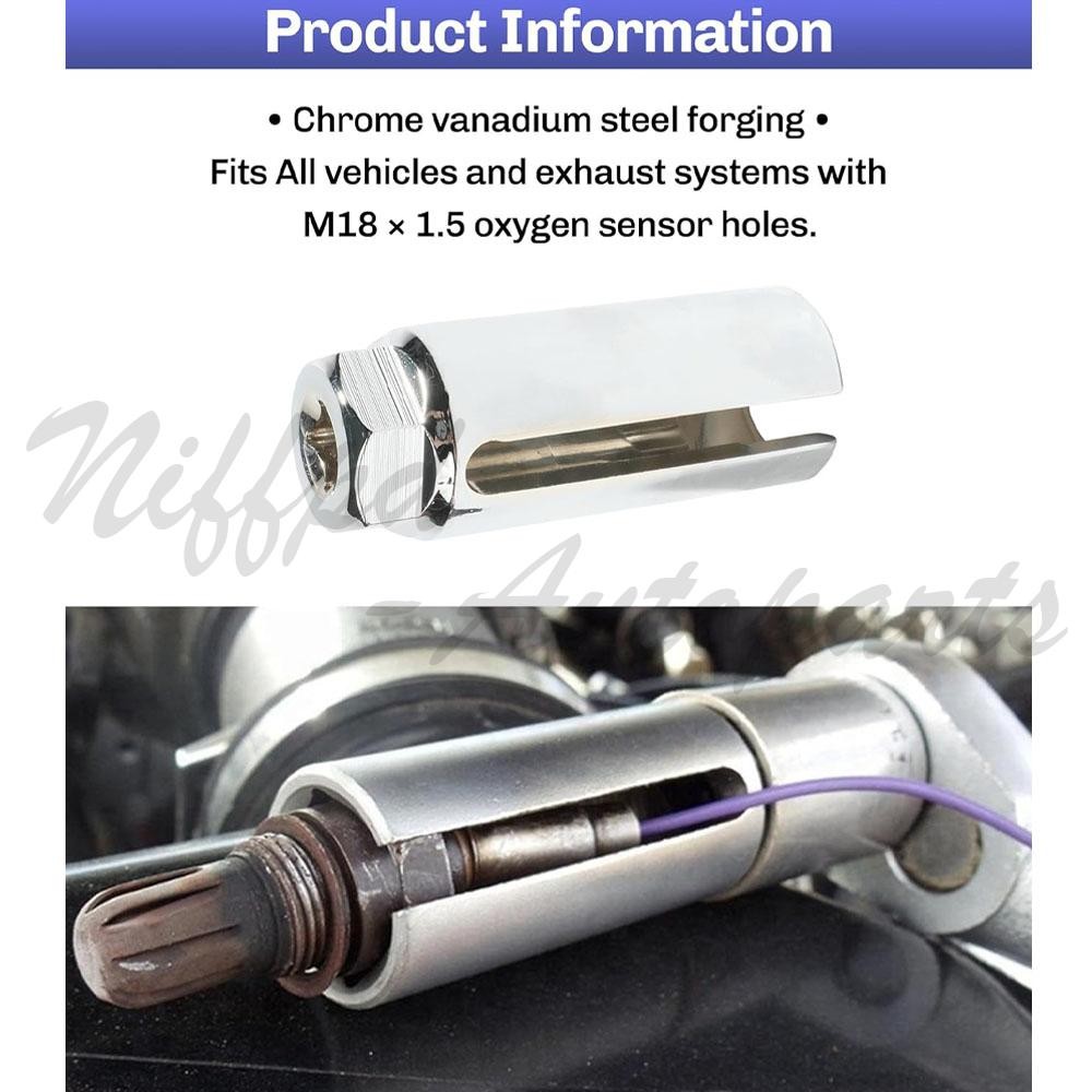 O2 Oxygen Sensor Socket Thread Chaser Set 5PCS O2 Sensor Wrench Removal Tool Kit