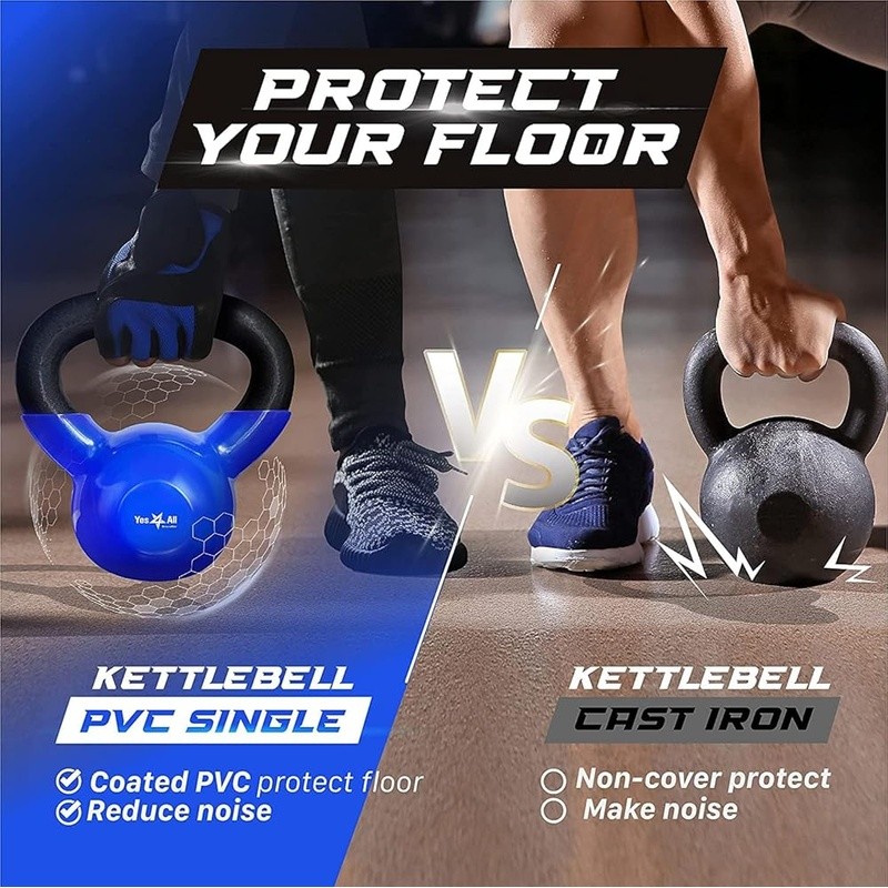 Cast Iron Kettlebell Flat Bottom Durable Handle Weight Training Tool 2.2kg New