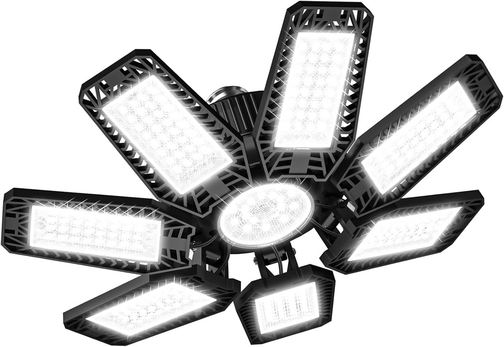200W LED Garage Light 20000LM 6500K 8 Panel Deformable E26 E27 Shop