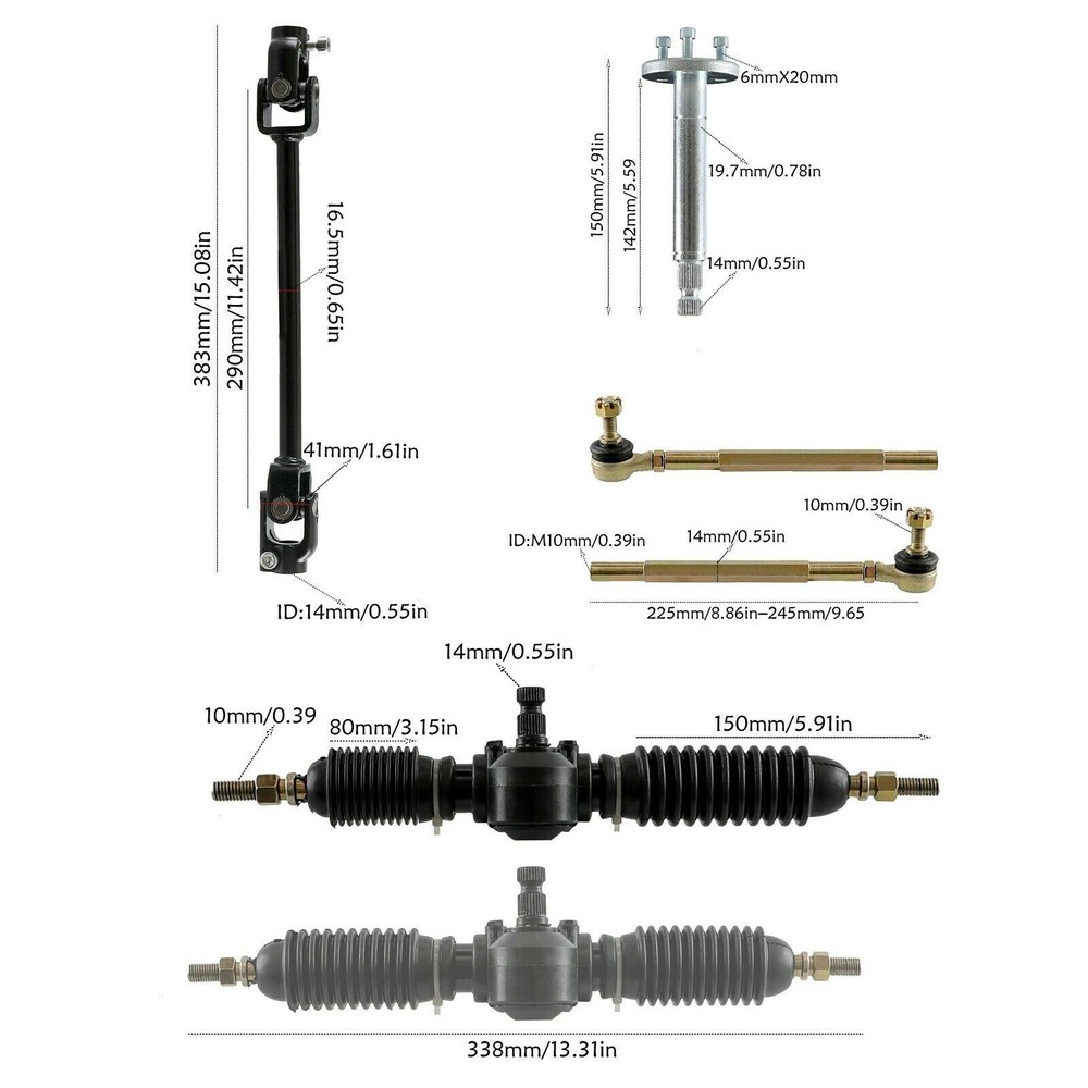 Electirc 4 Wheel Front Drive Axle kit Steering Wheel Rack Swing Arm A-Arm Golf