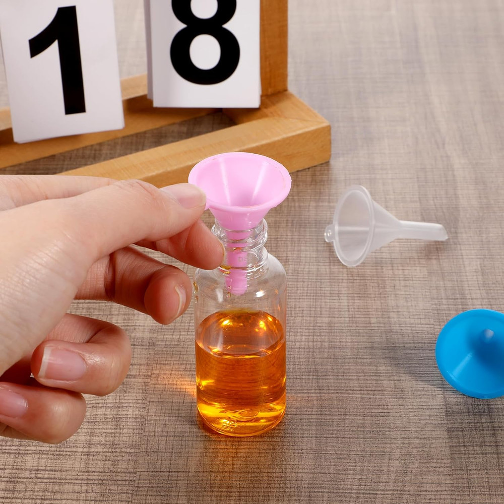 12 Pcs Tiny Funnels for Filling Small Bottles Plastic Kitchen Use Tiny Funnel wi