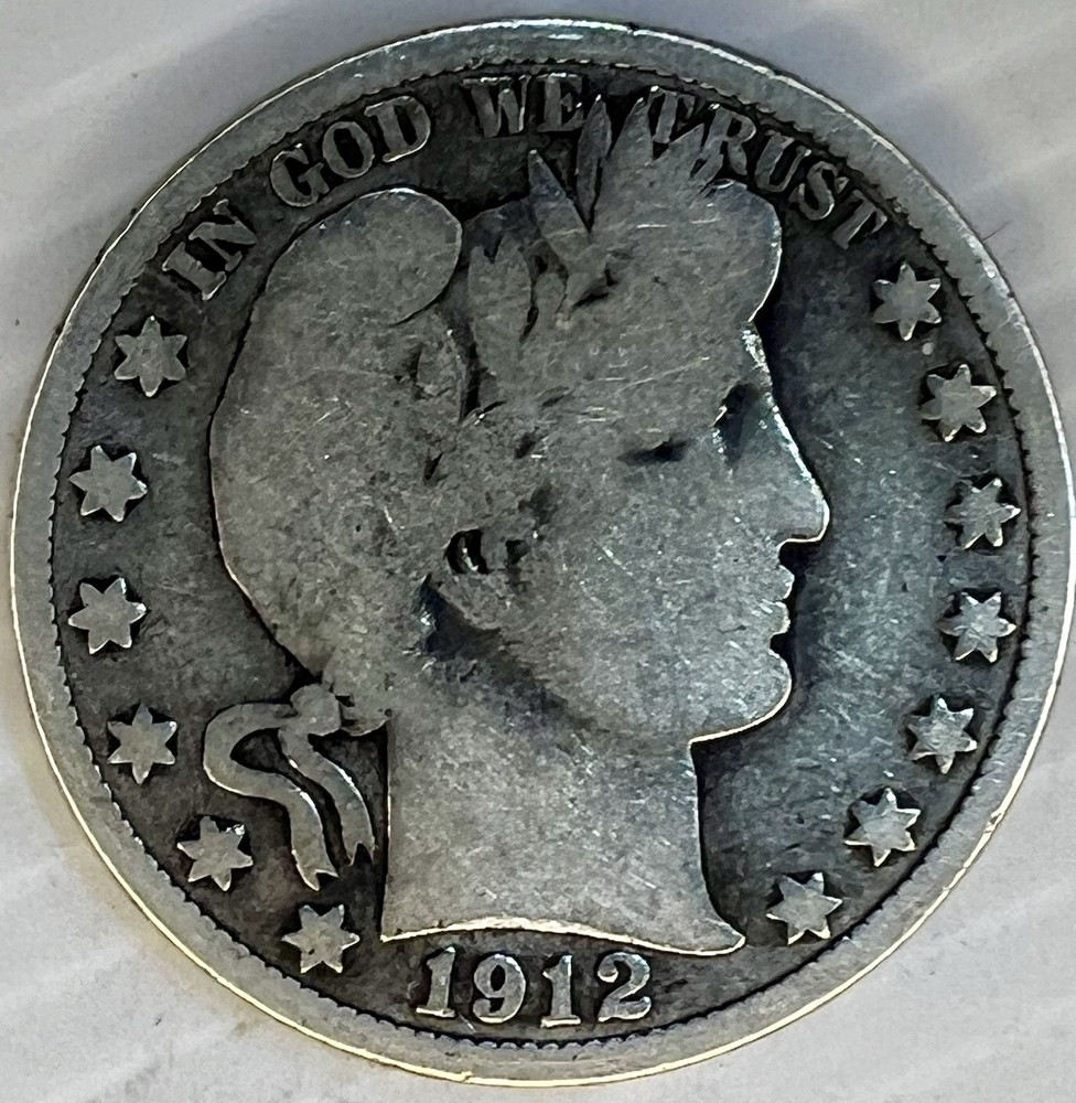 1912 D Barber Half Dollar Nice Original Circulated Fine Condition