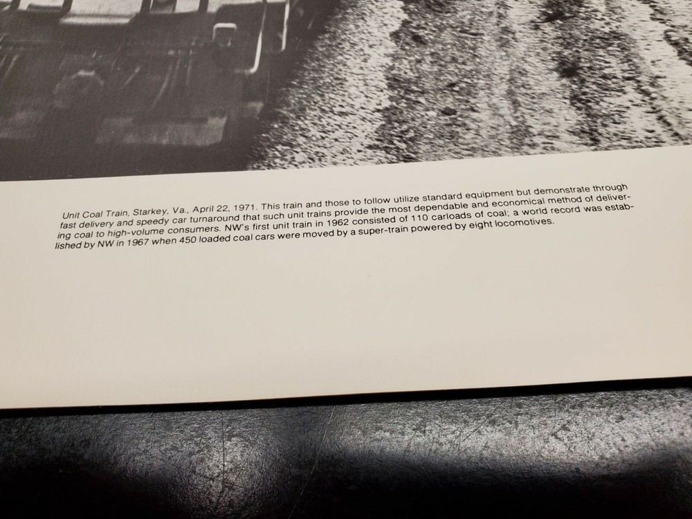 Unit Coal Train 1971 B&W 12 x 16 Lithograph