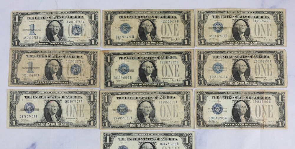 ✯1934 $1 Silver Certificate Funny Back ✯ Old Currency Washington Dollars ✯