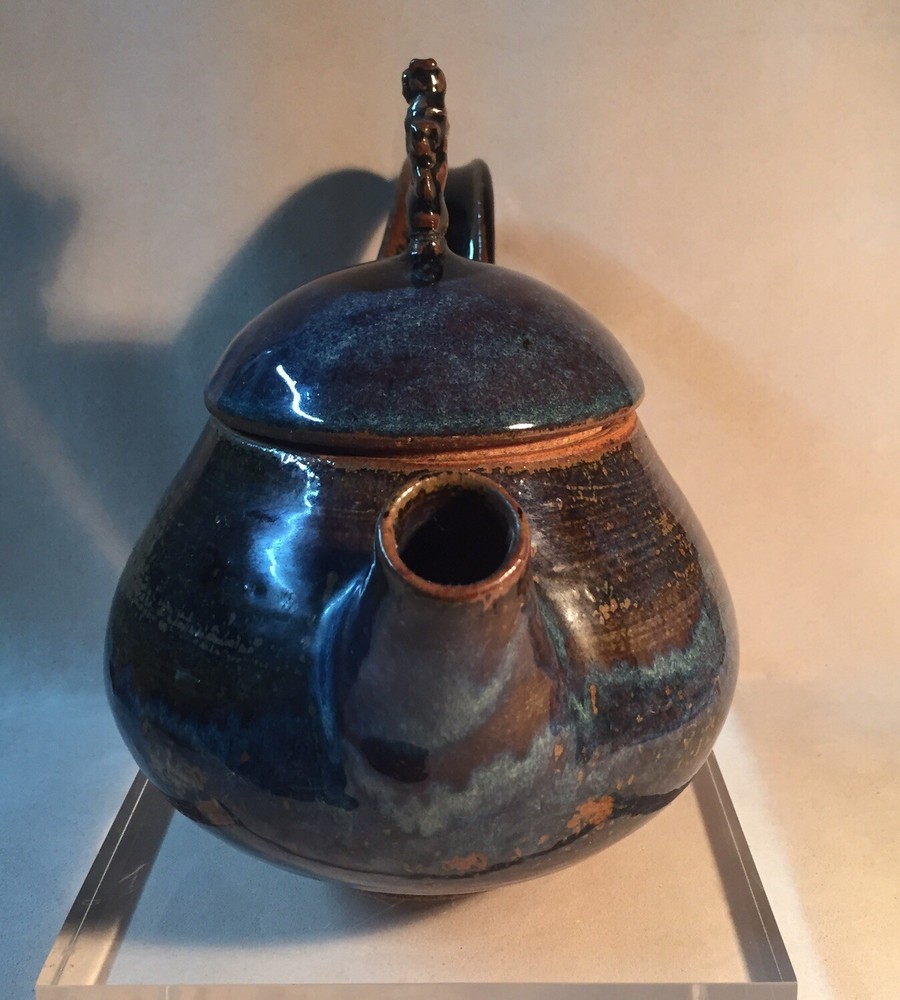 Vintage Art Studio Pottery Stoneware Teapot 8”