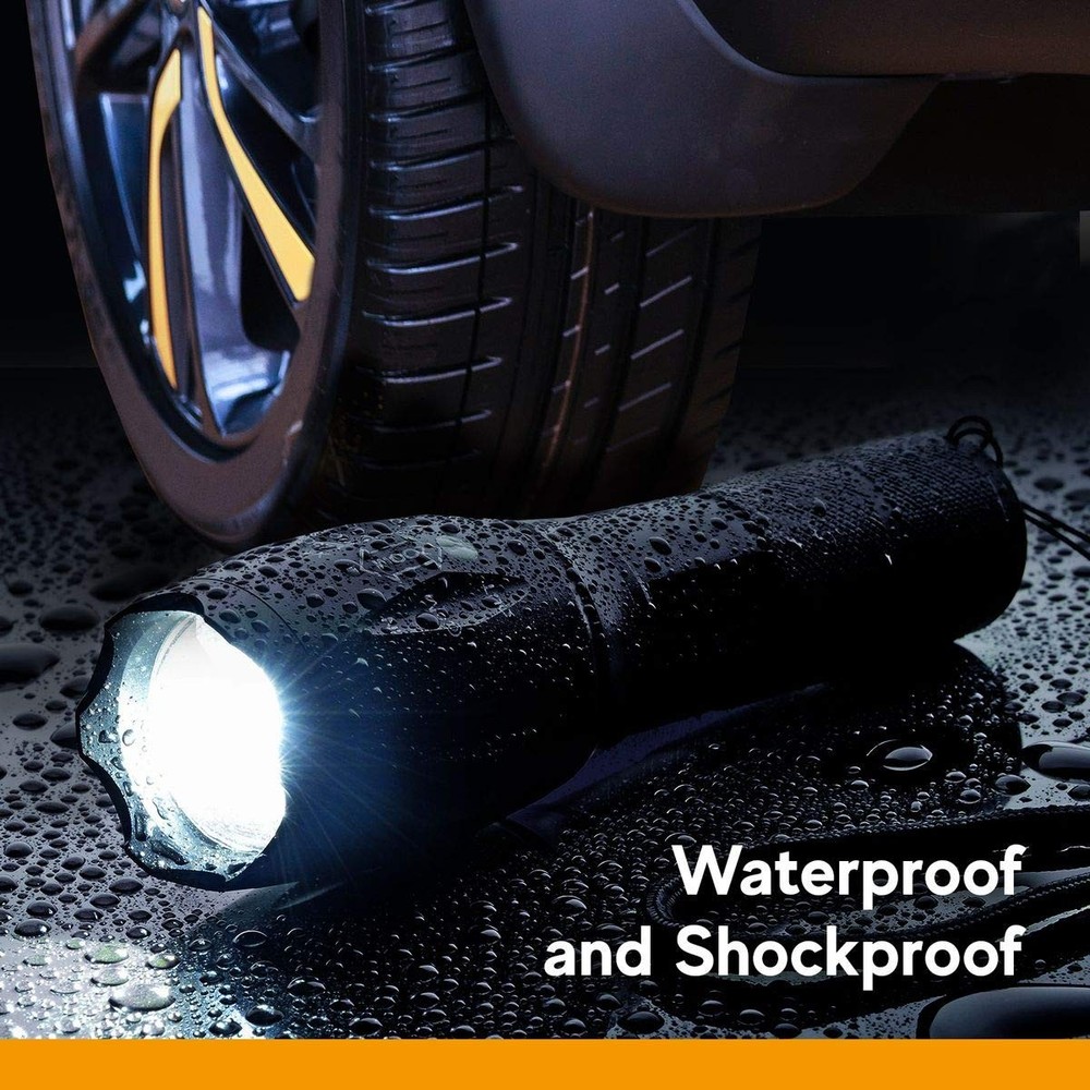 SAMLITE LED Flashlight High Powered – 1200 Lumens Bright Zoomable Black