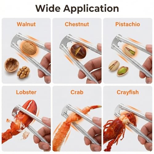 9 Pcs Nut Cracker Tool Crab Crackers and Tools with 3 Nutcrackers and 6 Picks