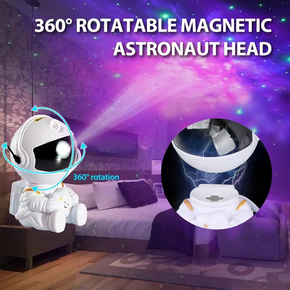 Astronaut Star Projector, Star Projector Galaxy Light for Kids, 8 Modes Remote..