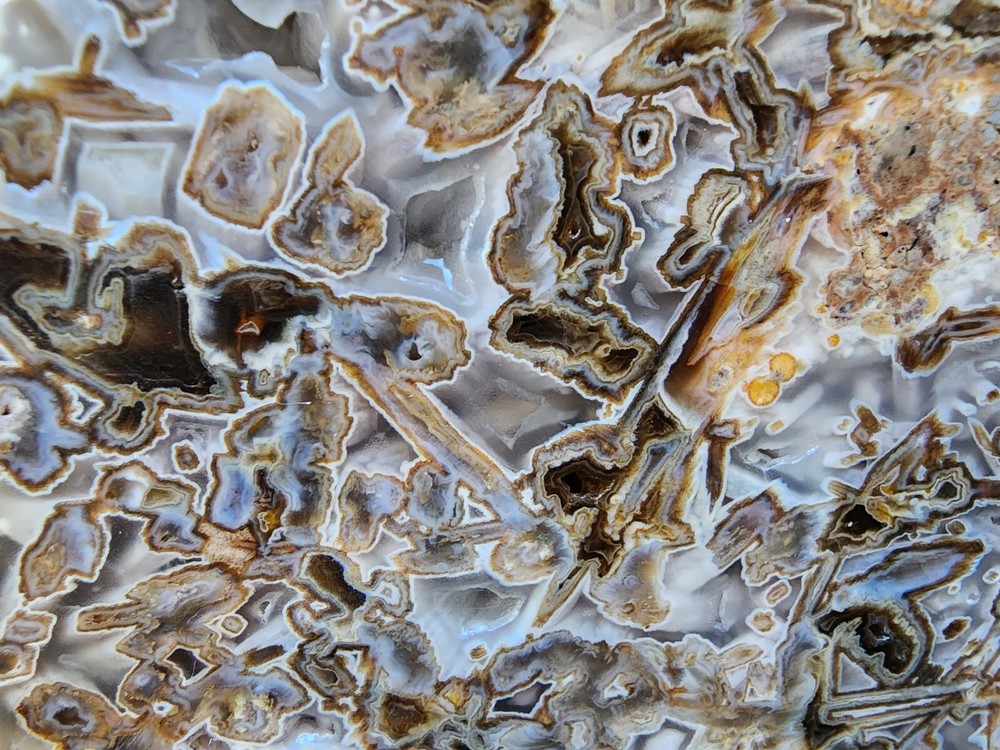 34.03 oz (965 gr) Agate Slab, Pseudomorph Agate, Lapidary Slabs, Agate Rough