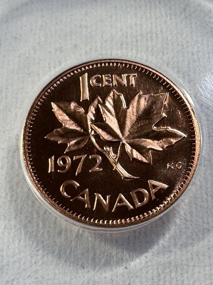 1972 Canada 1 Cent Proof Like Graded MS 66 RD by ANACS
