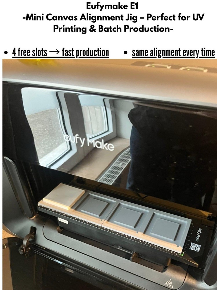 eufyMake E1 Mini Canvas Alignment Jig for UV Printing, Acrylic, 4 Slots