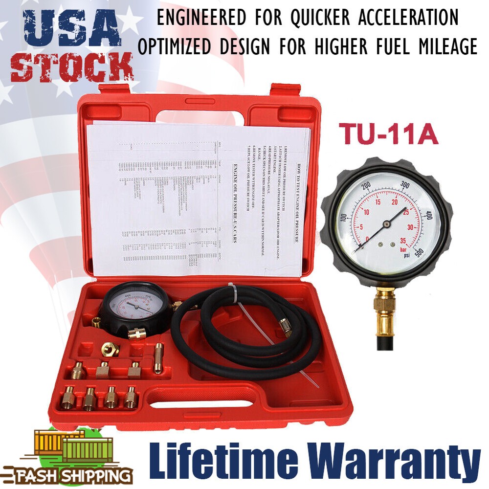 TU-11A Automatic Engine Oil Pressure Test Tool Tester Gauge Diagnostic Sets New