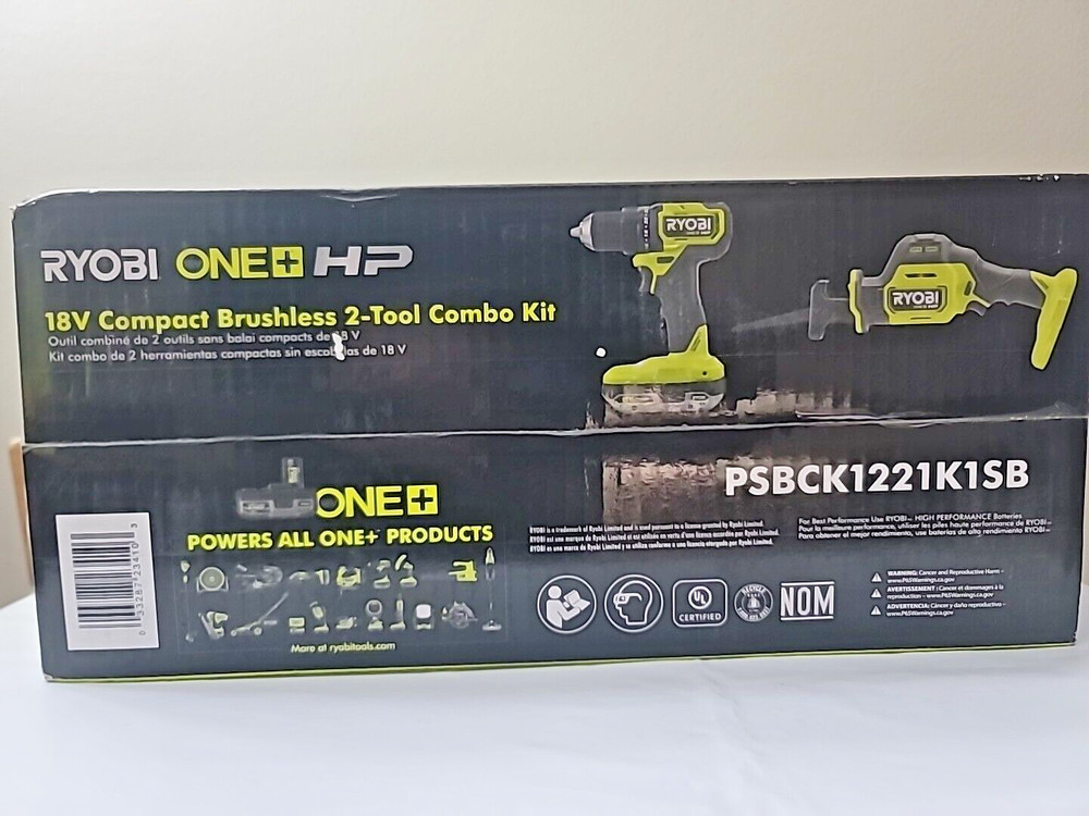 NIB ~ RYOBI ONE+ HP 18V Brushless Cordless Compact 2-Tool Combo Kit