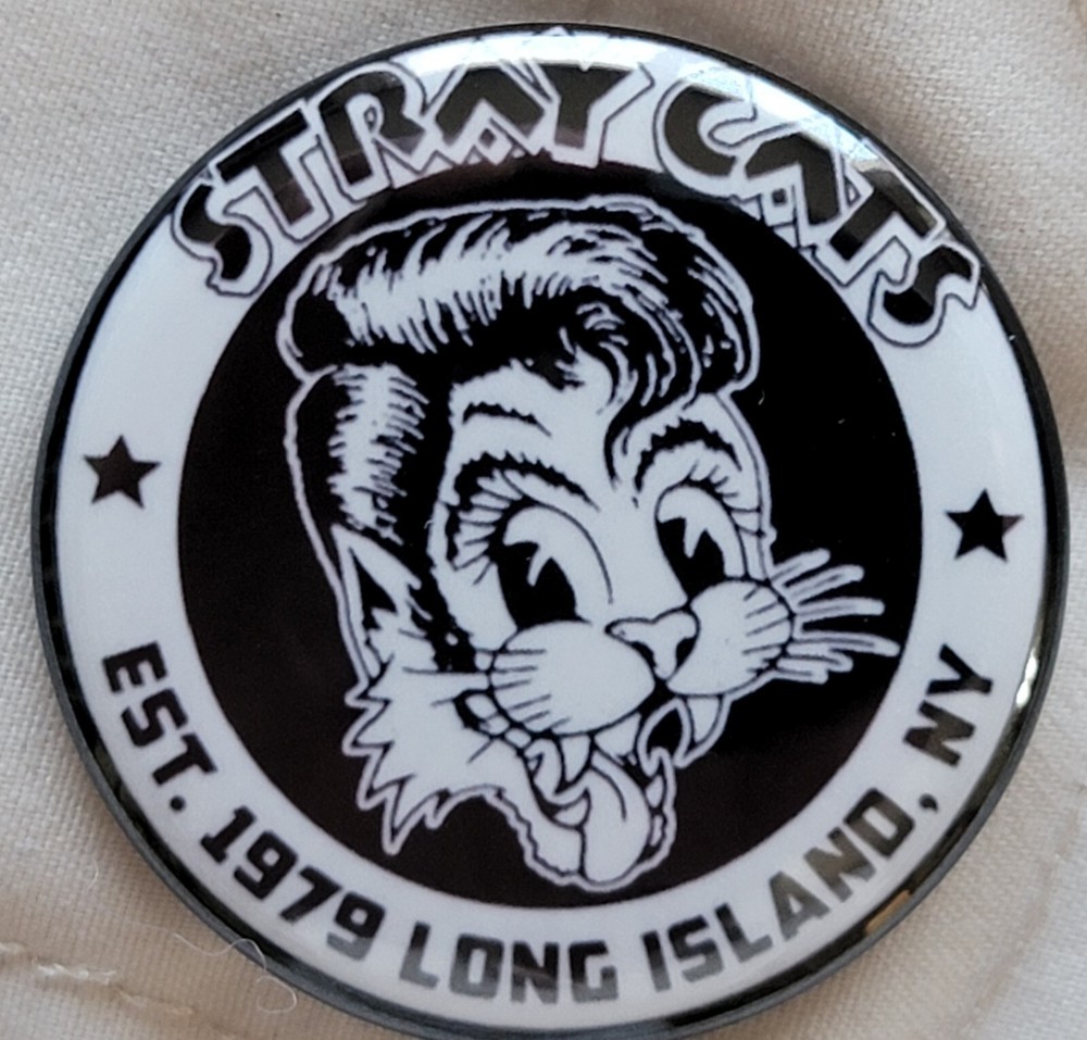 Stray Cats, 1.5" Pin, Button, (Est. 1979), Brian Setzer, Stray Cat Strut