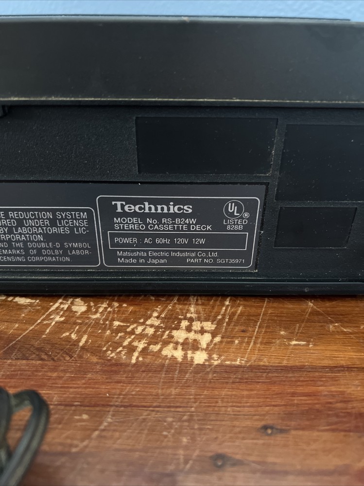 Vintage Technics RS-B24W Dual Double Cassette Player Black Tested
