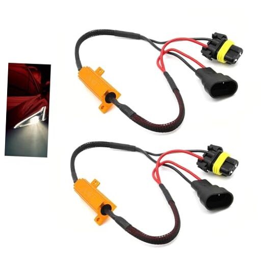 2 PCS 9006/HB4 LED Load Resistor Kit, 50W 6 Ohm Anti-Flicker Error Decoder,