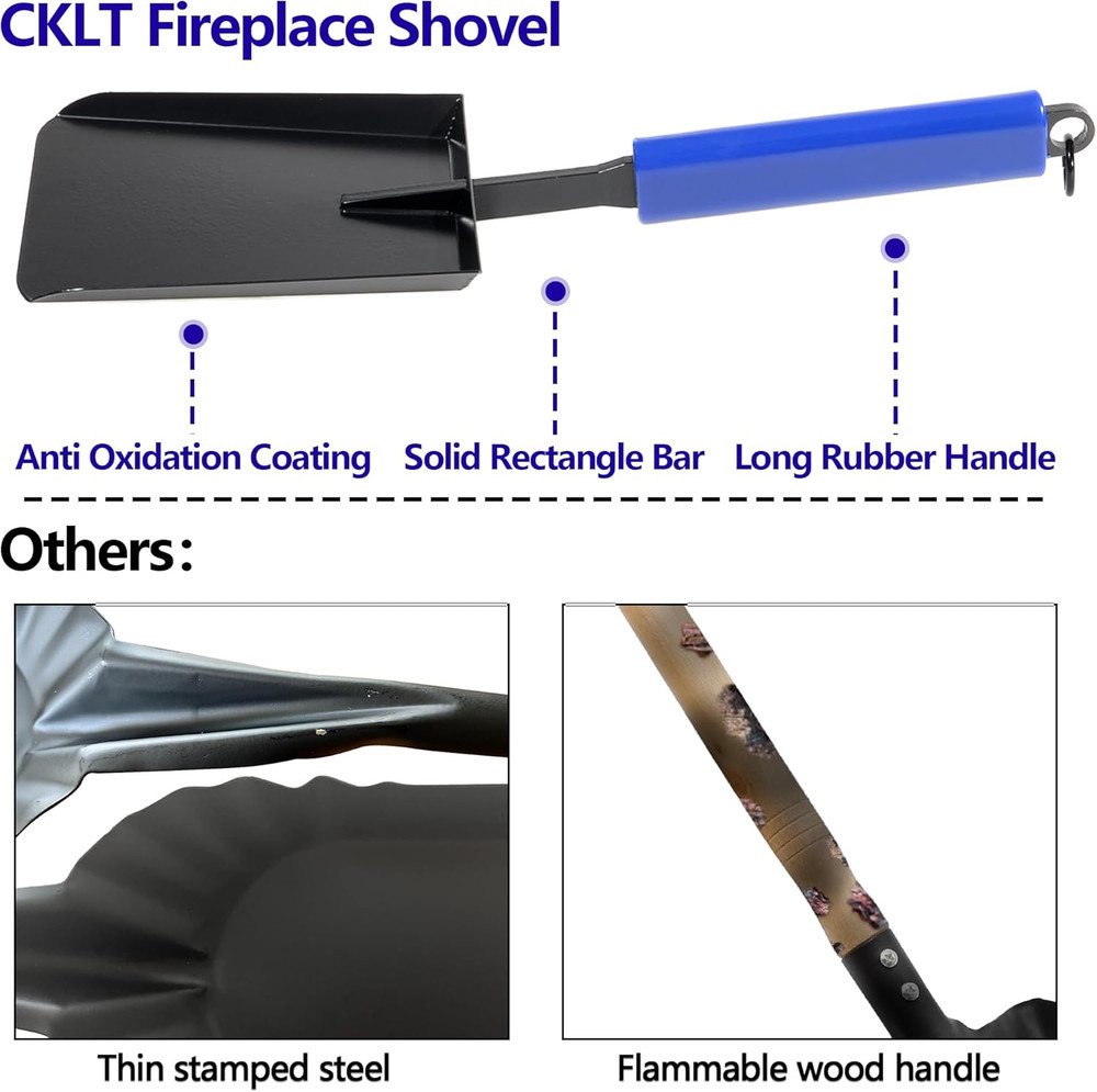 15In Fireplace Ash Shovel for Fire Pit & Indoor Fireplace - Solid Iron Gardening