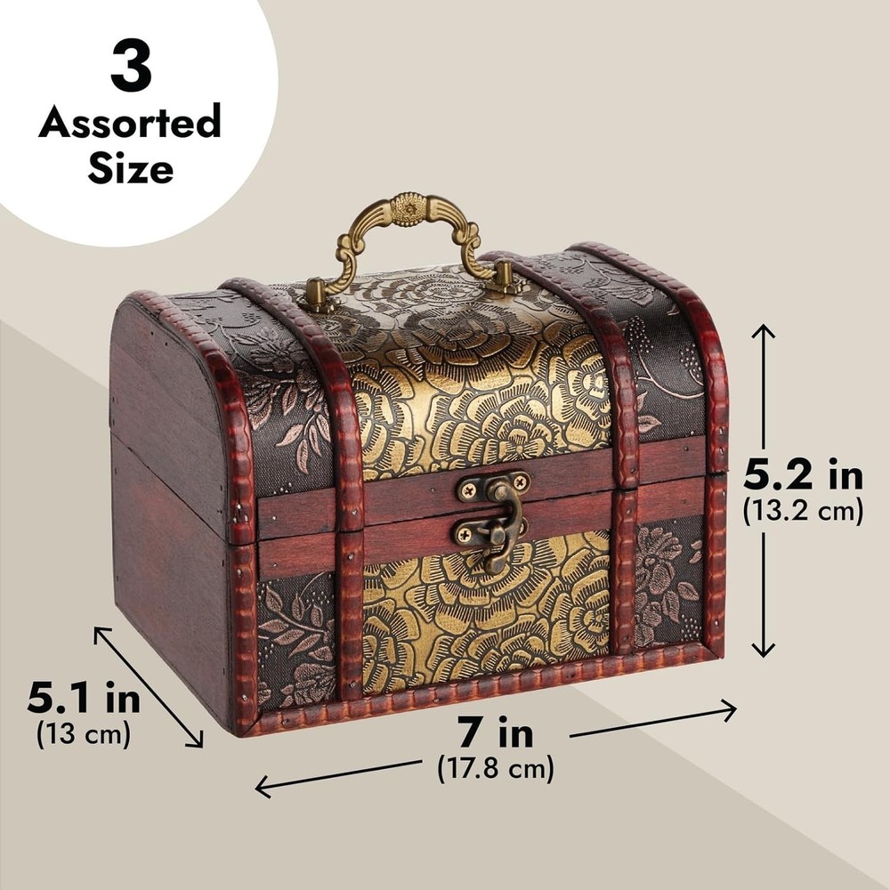 Antique Decorative Storage Boxes - Set of 3 Nesting Boxes