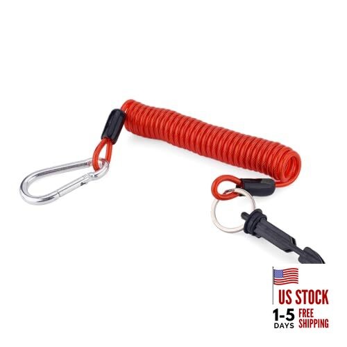Trailer Brake Away Cable, 6ft High Rebound Spring Breakaway Coiled Cable Strap