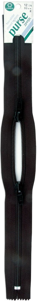 Purse Double Slider Zipper 18" Black