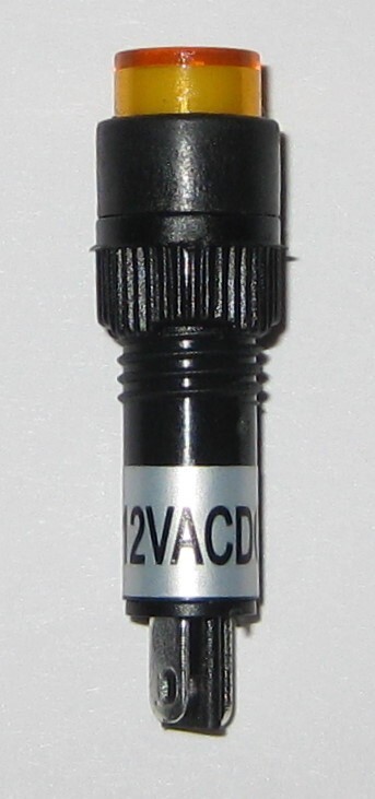 Panel Mount Round Mini LED 8 mm 12 V AC / DC Indicator - Yellow - Plastic Case