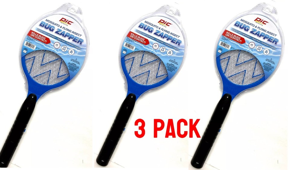 3 PACK Electric Swatter Fly Handheld Mosquito and Flying Insect Bug Zapper
