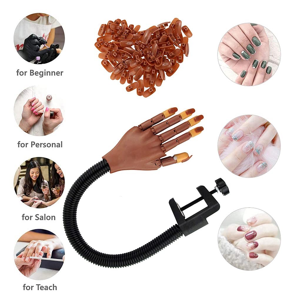 Practice Hand for Acrylic Nails, Professional Nail Practice Hand for Training...