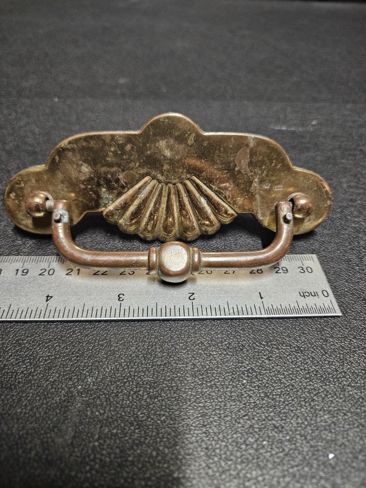 One Vintage Ornate Brass/Bronze Batwing Drawer Drops Pulls Handle