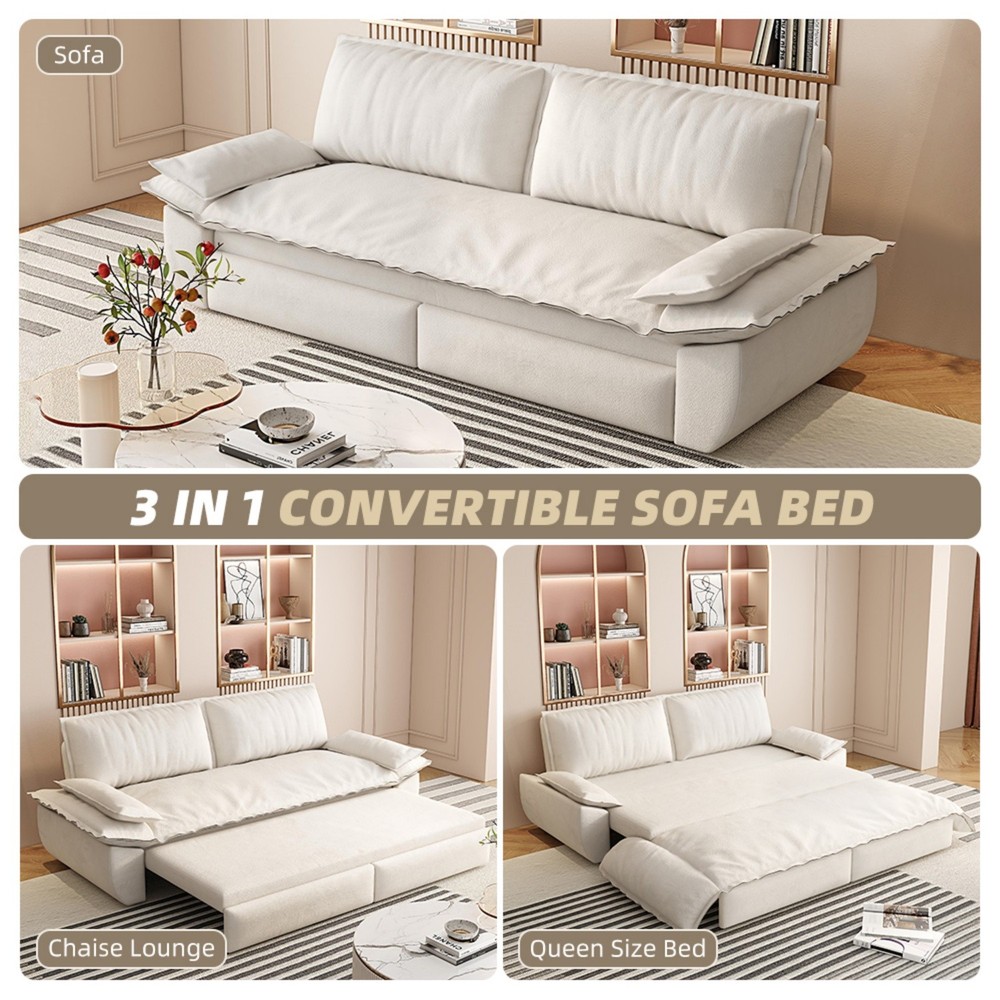Convertible Sofa Bed 3-in-1 Multi-Function Sleeper Sofa Chair w/ Pull-Out Bed