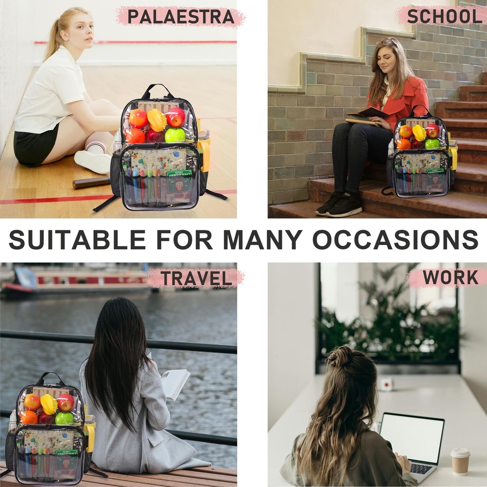 Clear Backpack,See Through Backpack School Approved Heavy Duty Clear Backpack...