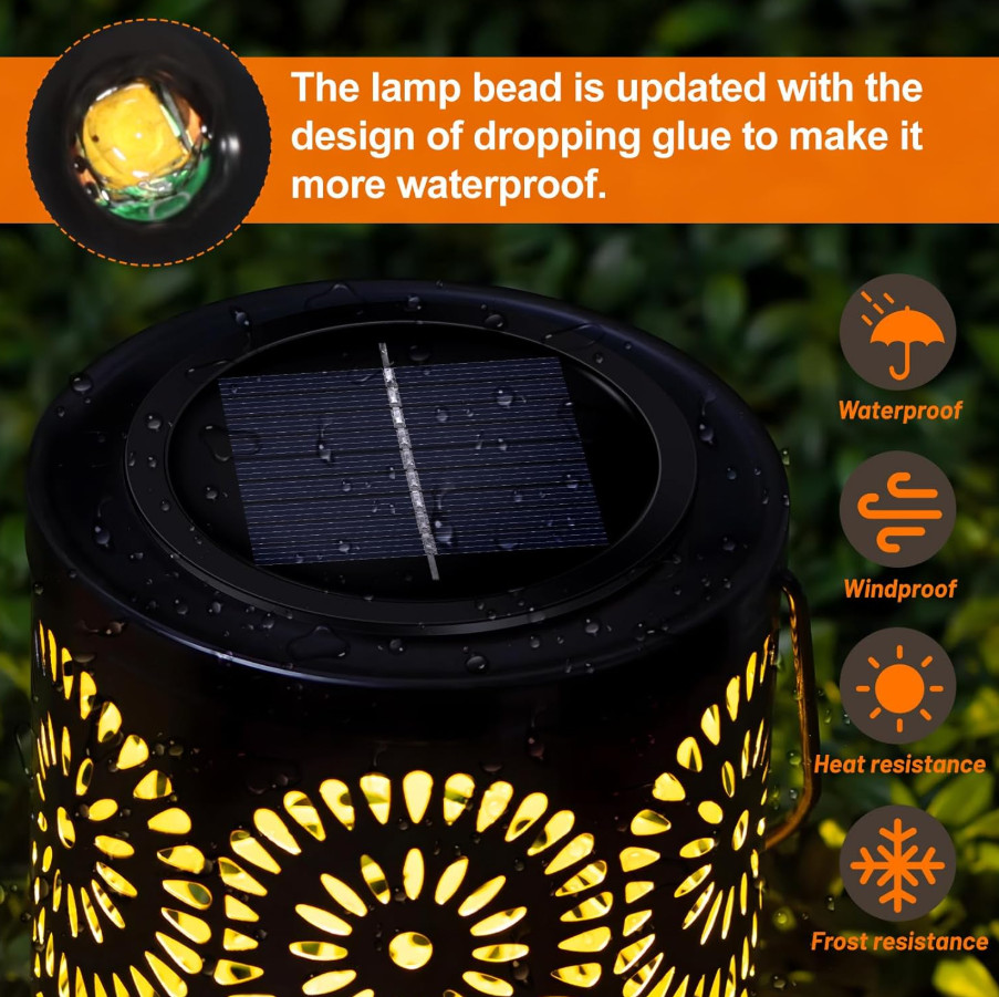 Replacement Solar Light Parts, 2 Pack Lights Replacement Top, Waterproof, 3.35in