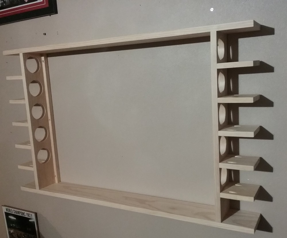 5 Bat - Wood Baseball Bat Display Rack w/ Multi Shelves ( SEE DESCRIPTION )