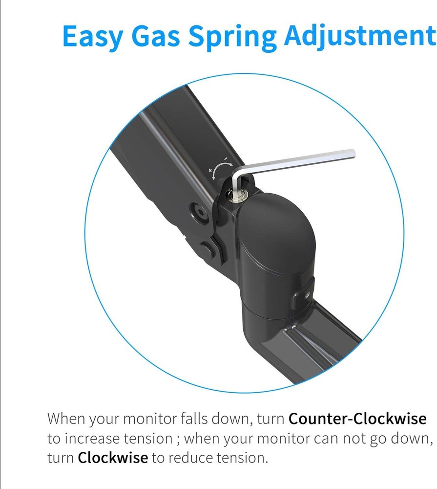 SHOPPINGALL Fully Adjustable Single Gas Spring Wall Mount LCD with Swing Arm for
