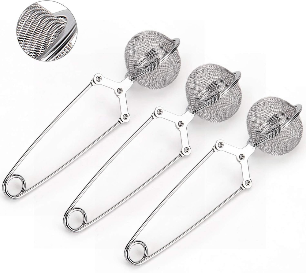 Snap Ball Tea Strainer, 3 Pack Stainless Steel Tea Strainer with Handle for ...