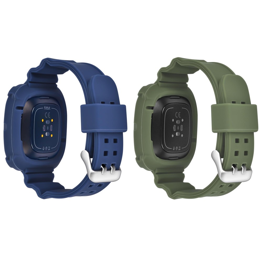 2-Pack Compatible with Fitbit Versa 4/Versa 3/Sense 2/Sense Bands with Case, ...