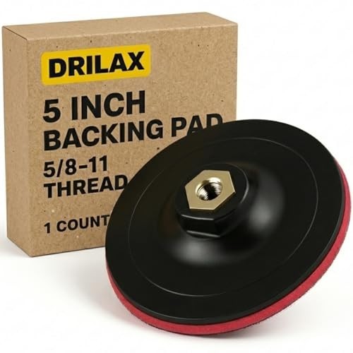 5" Hook and Loop Backing Pad | Rigid Low-Profile Design | 5/8"-11 Thread for Gri