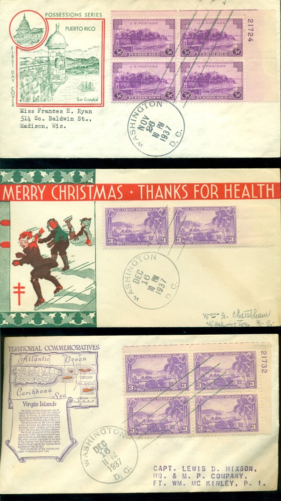17 Different SECOND DAY Covers from 1937 -- Great Cachets Flap/Ok & S
