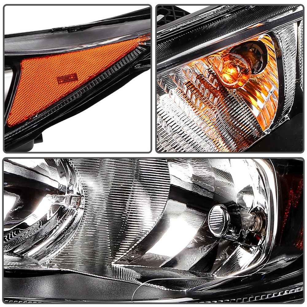 For 2014-2018 Ford Fiesta Black Left Right Side Replacement Headlights Assembly