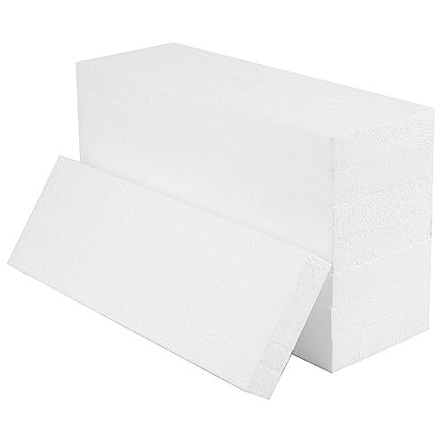 8 Pack Craft Foam Blocks Rectangle Foam Bricks for Arts Crafts, 12x4x1 Inch