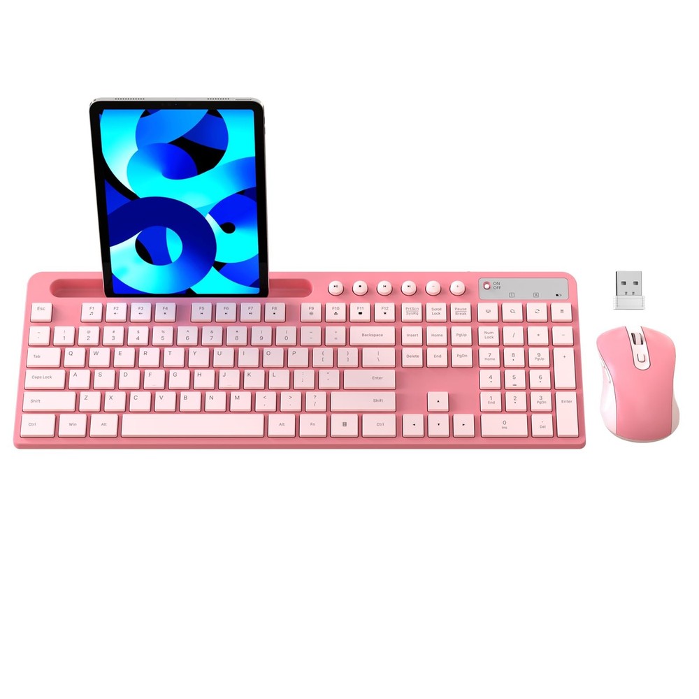 Wireless Keyboard and Mouse Combo, 2.4G Ergonomic Wireless Computer Keyboard ...