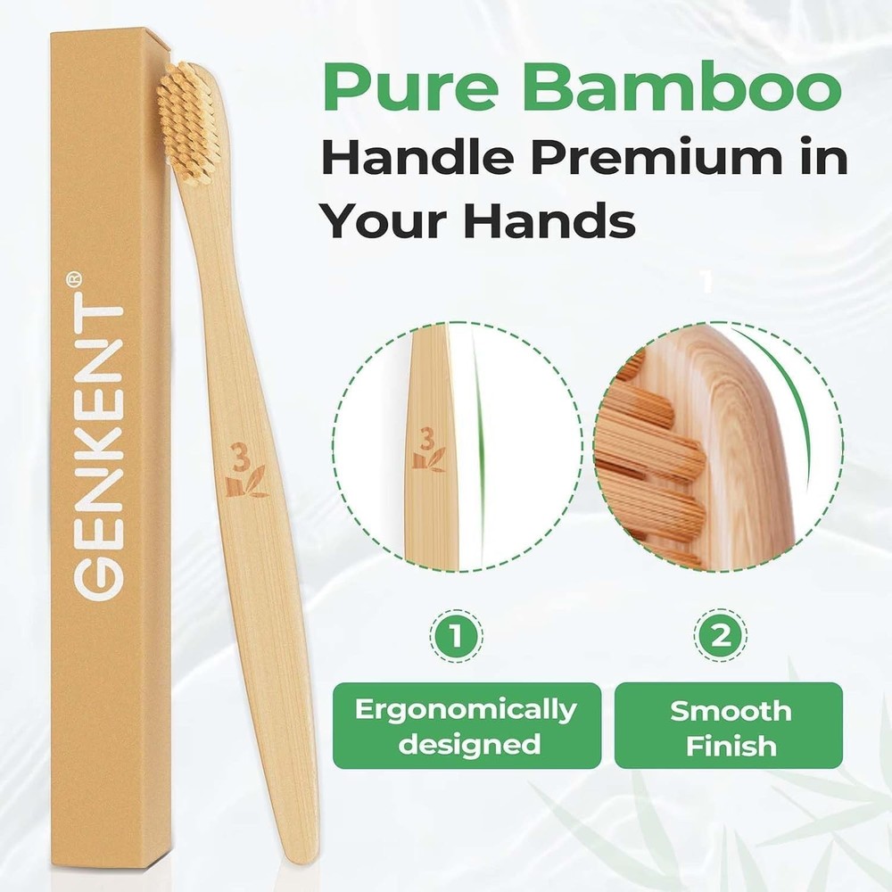 Cepillos de dientes de bambú biodegradables (paquete de 12)