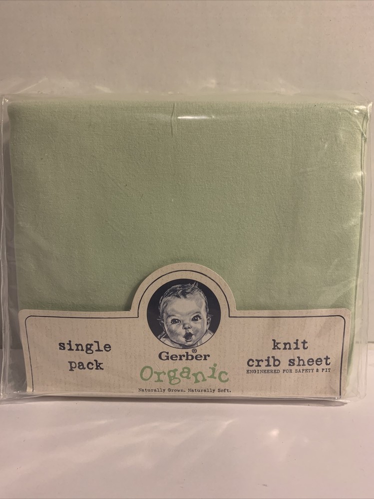 Gerber Organic Knit Crib sheet unisex Light Green