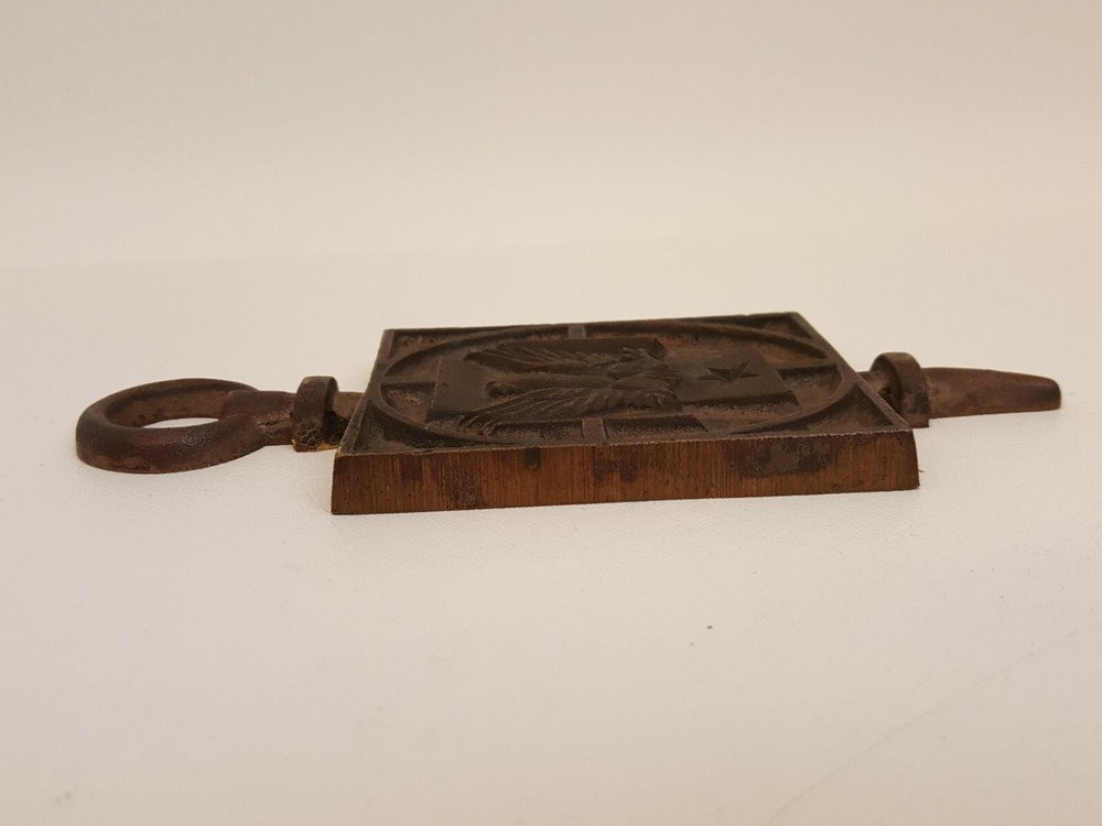 Vintage cast bronze eagle star key wall plaque military fraternal