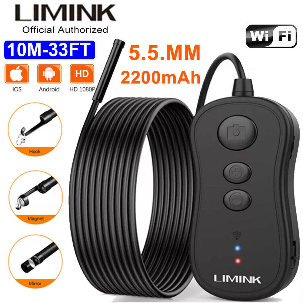 Wireless Wifi 5.5mm Endoscope Camera Borescope Inspection For Android iPhone