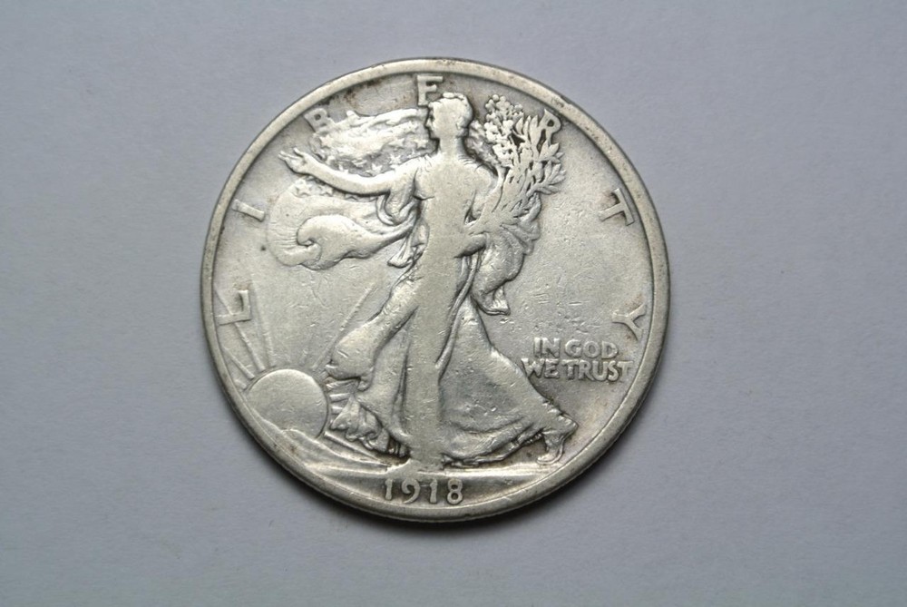 1918 Walking Liberty Half Dollar, VF Condition - C4470