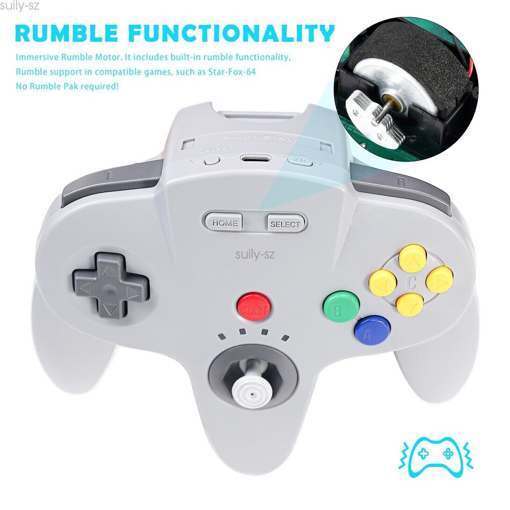 Wireless For N64 Game System/Switch PC Windows Mac Remote Game Pad Joystick