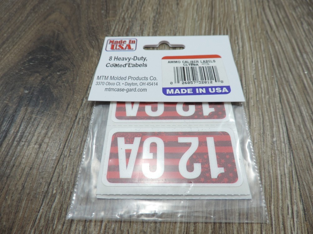 Ammo Can Caliber Labels 8 Pack 12 GA CL12GA