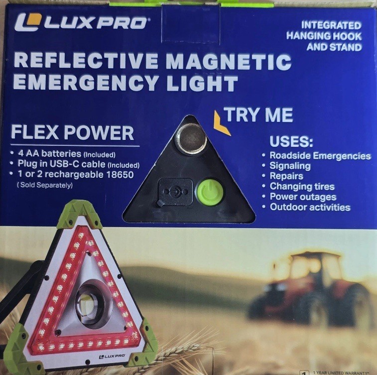Lux Pro Triangle Reflective Emergency Magnetic Light New
