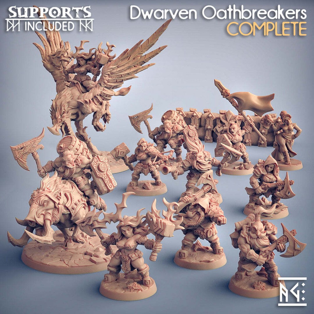 3D Printed Artisan Guild Sony Jona Dwarven Oathbreakers 28mm 32mm
