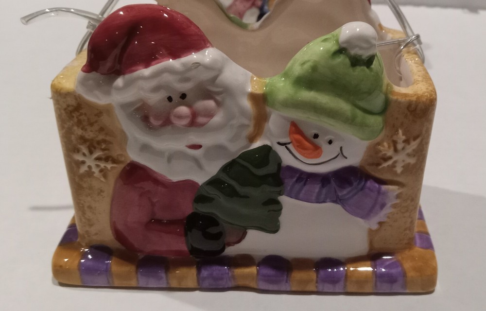 Set Of 3 Ceramic Christmas Baskets
